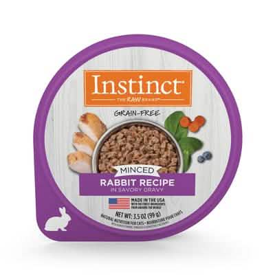 Instinct Pet Food Real Rabbit Flavor Minced Cat Food Cup, 3.5 Oz Size