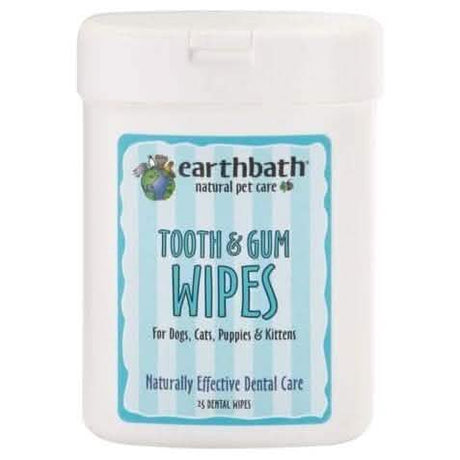 Earthbath Dog Tooth & Gum Wipes, 25 Count Pack