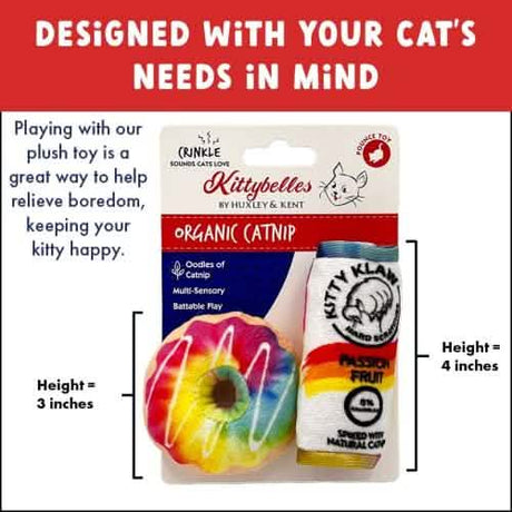 Huxley & Kent Pride Donut & Kitty Klaw Passion Fruit Cat Toy 2-Pack
