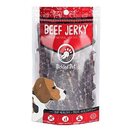 Tickled Pet Premium Beef Jerky Treat for Dogs, 8oz Pack