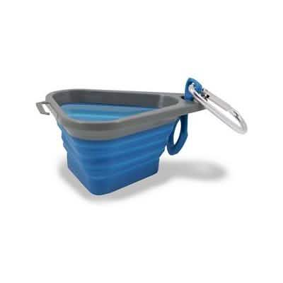 Kurgo Dog Collapsible Mash N Stash Bowl in Coastal Blue, 6.5oz Size