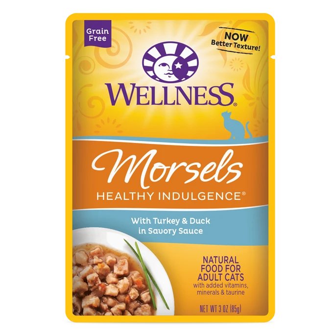 Wellness Wet Cat Food Pouch Healthy Indulgence Morsels Turkey & Duck