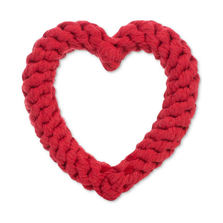 Jax & Bones Heart Red 7 Dog Rope Toy in White - One Size