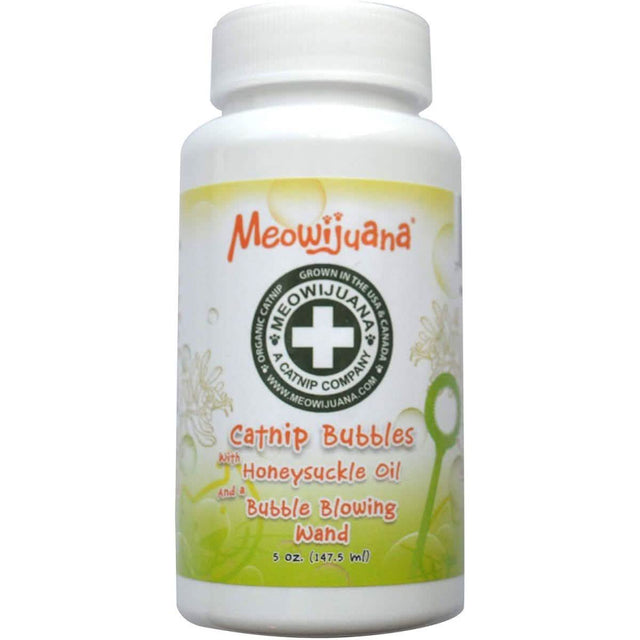 Meowijuana Medium Size Honeysuckle Flavor Catnip Bubbles 5oz - Cat Toy by Meowijuana