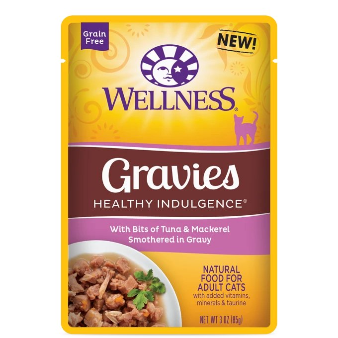 Wellness Wet Cat Food Pouch Healthy Indulgence Gravies Tuna & Mackerel