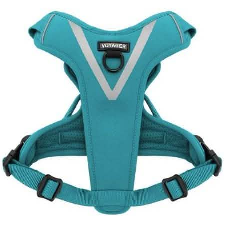 Voyager Dog Harnesses Small Size Dual Attachment Maverick Outdoor Dog Harness in Turquoise Color