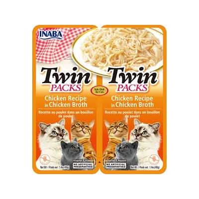 Inaba Twins Chicken Recipe in Chicken Broth for Cats, 2-Pack, 2.8 oz by INABA