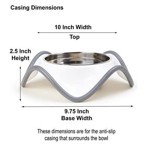 PetRageous Designs Stainless Steel Milos White 4-Cup Bowl for Cats and Dogs