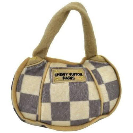 Haute Diggity Dog Fashion Hound Collection - Checker Chewy Vuiton Purse Plush Toy, One Size