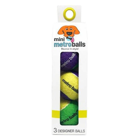 Metro Paws Mini Metro Balls 3ct Yellow