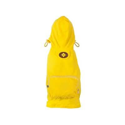 Fabdog Medium Size Dog Raincoat in Yellow Argyle Pattern