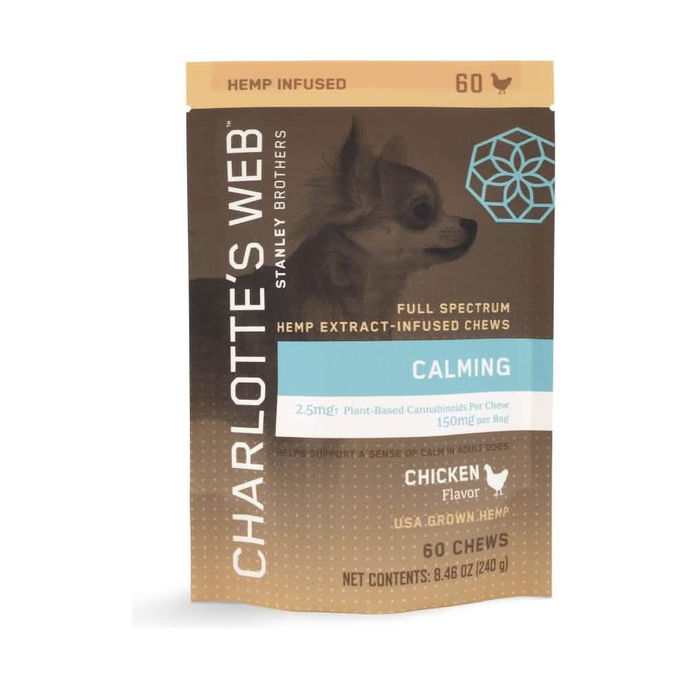 Charlotte's Web CBD Calming Chews for Dogs, Chicken Flavor, 150mg, 60 Count, 8.46oz