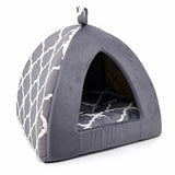 Best Pet Supplies Gray Lattice Pyramid Bed for Cats and Dogs, Size 16 X 16 X H:14