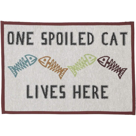 PetRageous Designs One Spoiled Cat Pet Mat, Size 19x13 Inches