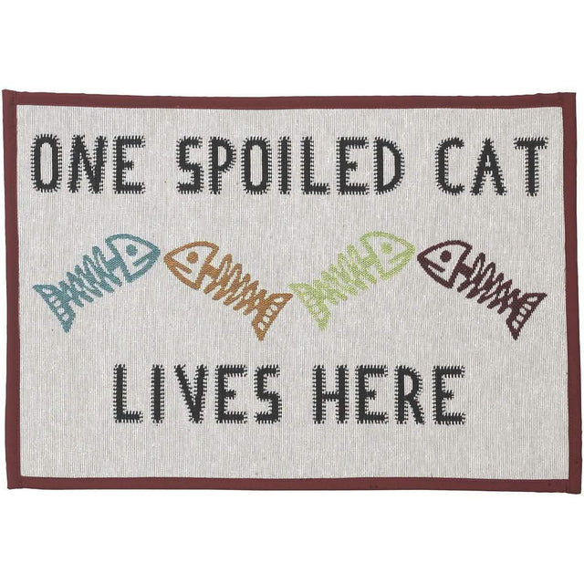 PetRageous Designs One Spoiled Cat Pet Mat, Size 19x13 Inches