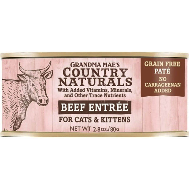 Grandma Mae's Country Naturals Beef Pate for Cats, 2.8oz Pack