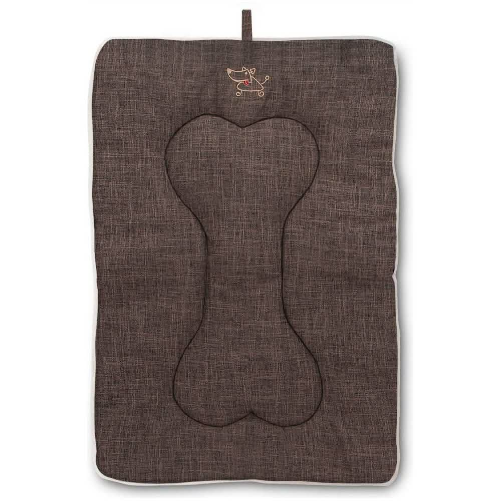 Best Pet Supplies Small Brown Linen Dog Crate Mat