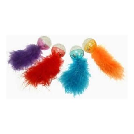 Multipet Cat Lattice Ball with Feathers 2-Pack