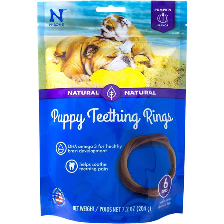 N-BONE PUPPY TEETHING RINGS Pumpkin 6PK