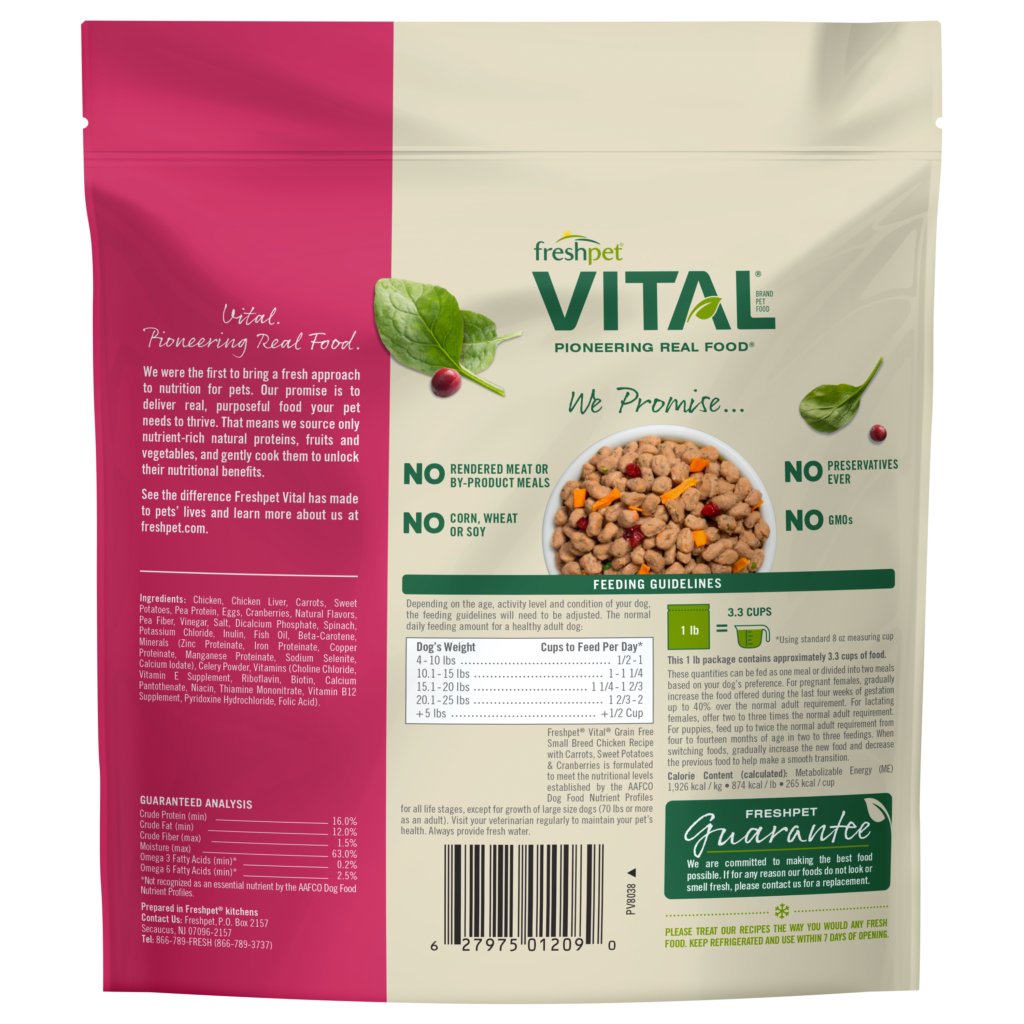 FreshPet Vital Cooked Refrigerated Dog Food Small Breed Chicken Recipe