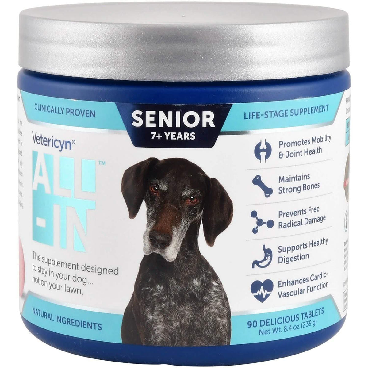 Vetericyn All-In Senior Supplement for Cats and Dogs, 90 Count Pack