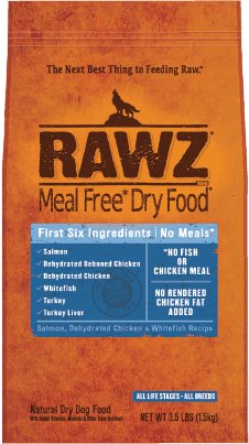 RAWZ Meal-Free Natural Dry Dog Food with Salmon, Chicken, Whitefish & Turkey