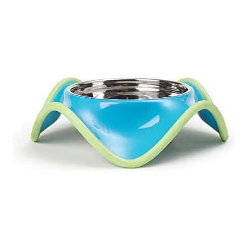 PetRageous Designs 1.5-Cup Stainless Steel Milos Teal Bowl for Cats and Dogs