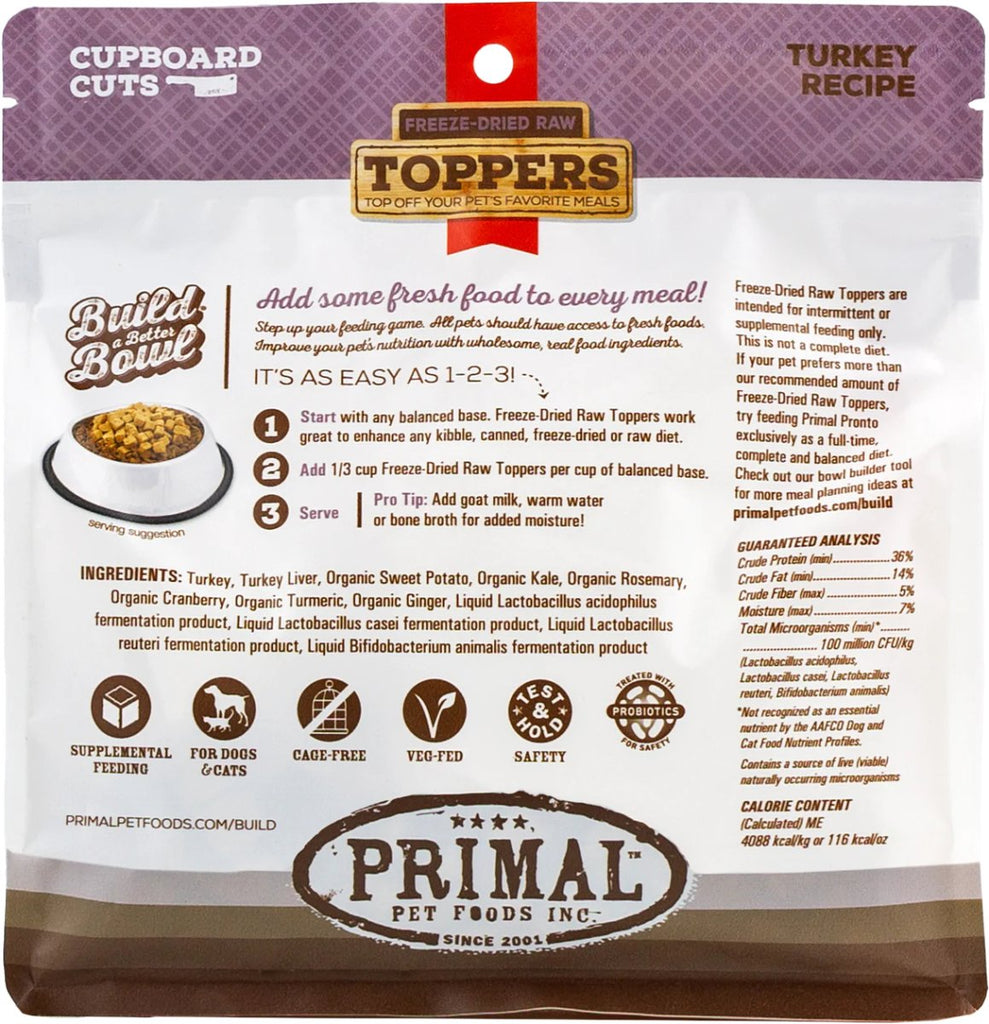 Primal Canine Freeze Dried Raw Toppers Turkey