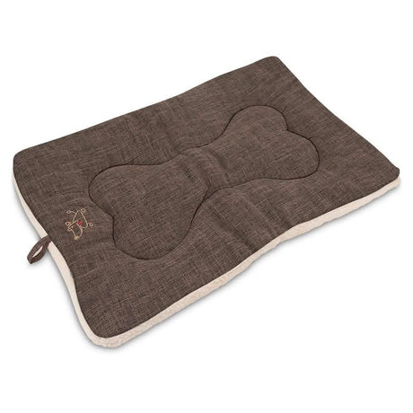 Best Pet Supplies Medium-Sized Brown Linen Dog Crate Mat