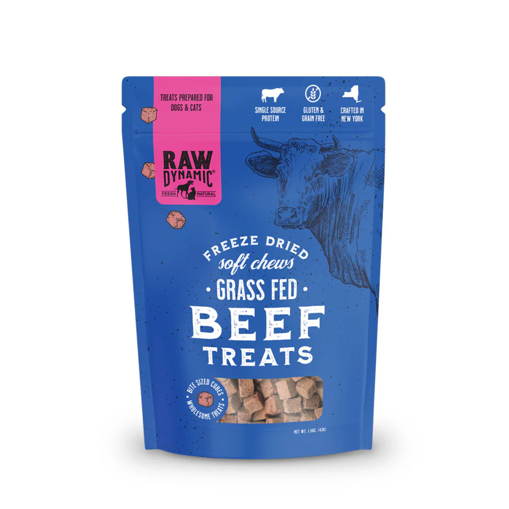 Raw Dynamic Freeze-Dried Grass Fed Beef Treats for Dogs & Cats