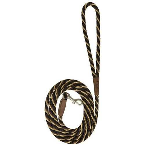 Mendota Small Snap Leash  Twist Mocha 3/8 x 4'