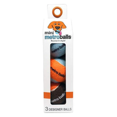Metro Paws Mini Metro Balls 3ct Orange