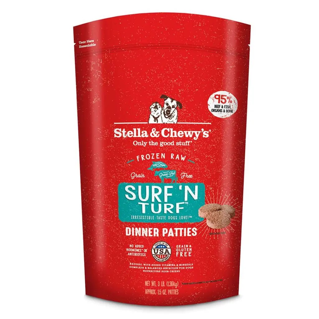 Stella & Chewy's Raw Frozen Dog Food Surf 'N Turf Dinner Patties