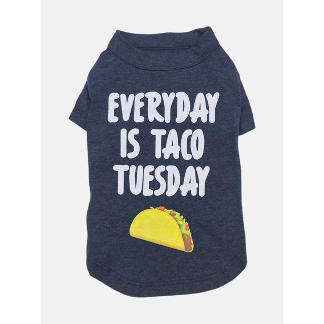 Fabdog Small Size Dog Tshirt - Everyday is Taco, Suitable for Various Breeds - 14 Inches