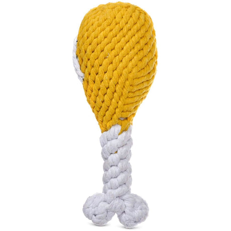 Jax & Bones 10 Yellow Chicken Drumstick Rope Toy for Dogs