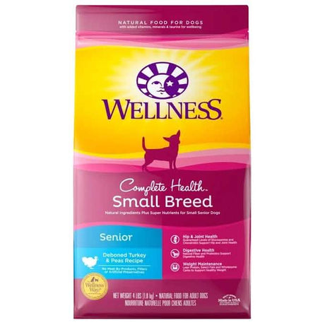 Wellness Dry Dog Food Complete Health Small Breed Senior Turkey & Peas Recipe