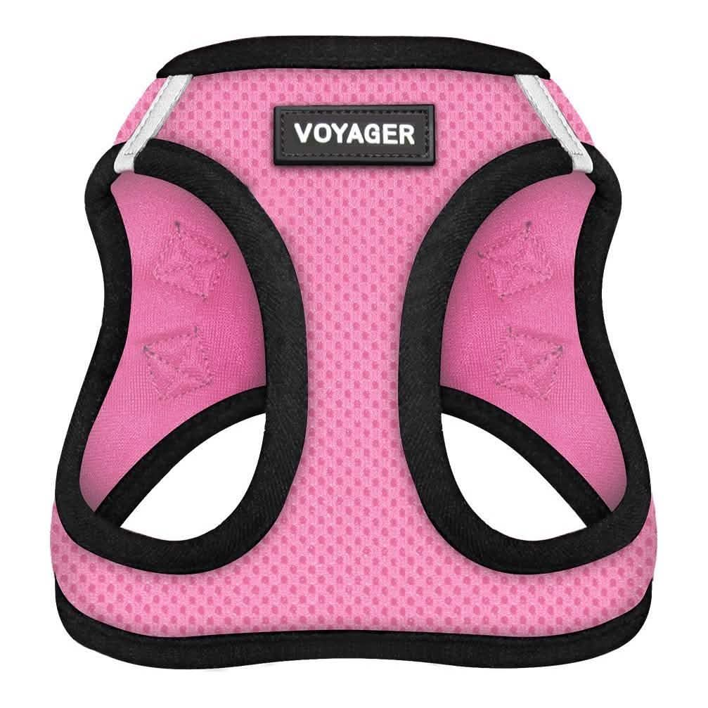 Voyager Dog Harnesses Step-In Air Pink with Black Trim XL for Dogs