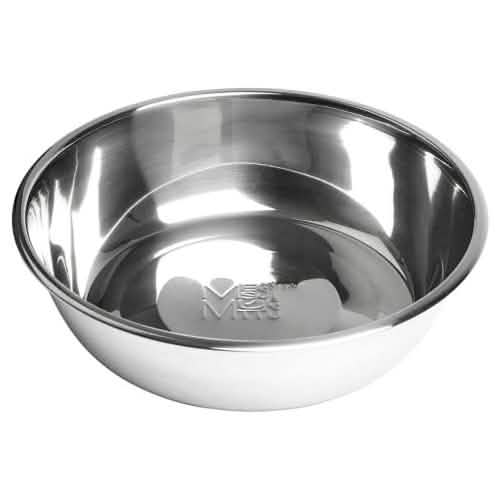 Messy Mutts Stainless Bowl Large for Cats, Silver Color