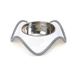 PetRageous Designs Stainless Steel Milos White 4-Cup Bowl for Cats and Dogs