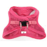 Voyager Dog Harnesses Step-In Plush Corduroy in Fuchsia Medium Size