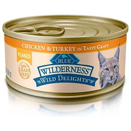 Blue Buffalo Wilderness Flaked Chicken & Turkey Cat Food, 5.5oz, Pack of 24