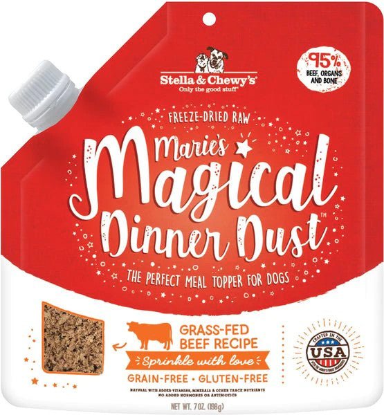 Stella &amp; Chewy's Dog Food Topper Marie's Magical Dinner Dust Grass-Fed Beef Recipe