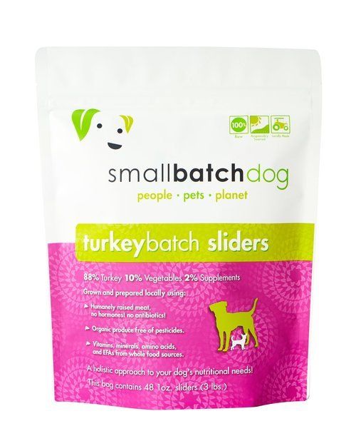 SmallBatch Raw Frozen Dog Food TurkeyBatch Sliders