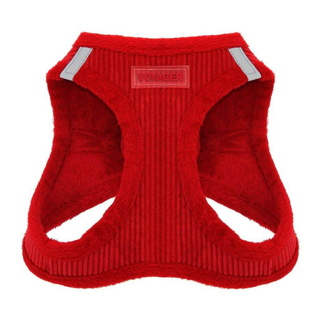 Voyager Dog Harnesses Step-In Plush Corduroy Red XS for Dogs