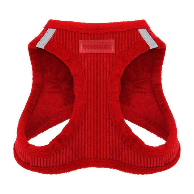 Voyager Dog Harnesses Step-In Plush Corduroy Red XS for Dogs