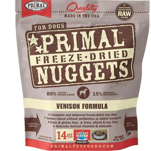 Primal Freeze-Dried Dog Food Nuggets Venison Formula