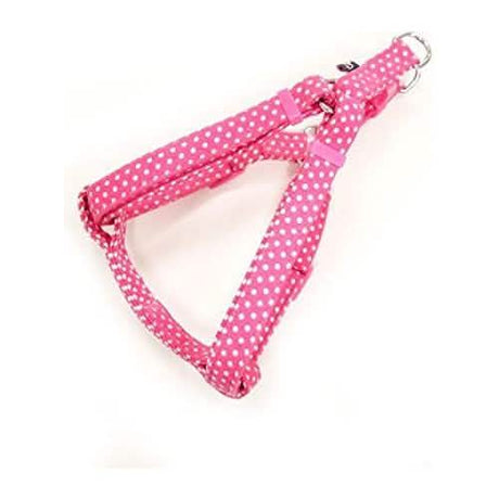 Dogo Pet Large Easy Click Dog Harness in Pink Polka Dots Pattern