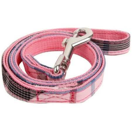 Puppia Medium Size Pink Plaid Dog Leash