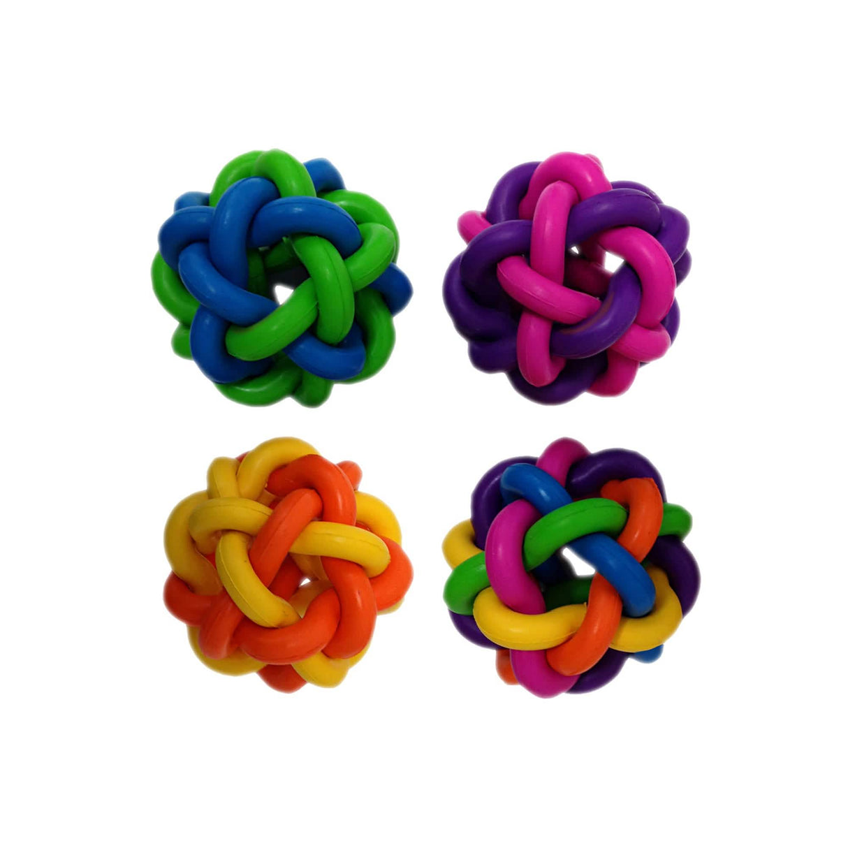 Multipet 4 Ruff Enuff Knobbly Wobbly Interwoven Rubber Ball for Dogs