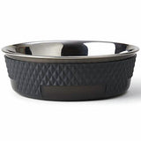 PetRageous Designs Stainless Kona Charcoal Cat Bowl, 6.5-Cup Capacity, 8.5-Inch Diameter, 2.75-Inch Height